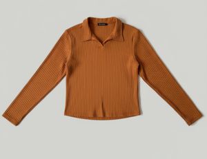 mustard brown top