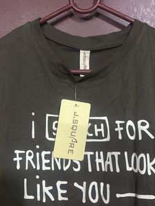 Graphic Tee - Olive Green Slogan T-Shirt