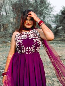 Designer Burgundy Gown 💜