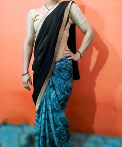 Black And Grey Saree