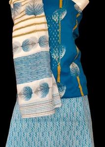 Blue Printed Kurta set material