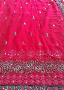 Pink elegant saree