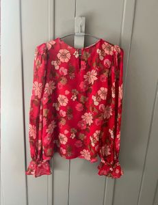 Zara Floral Ruffle Blouse