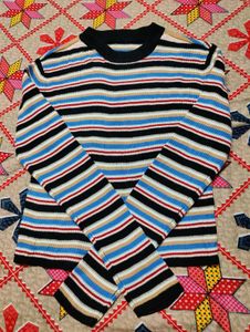 Striped Long Sleeve Crop Top