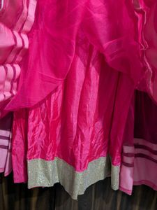 Pink Embroidered And Diamond Set