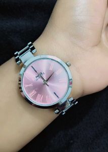 Elegant Pink Face Watch for women 😍