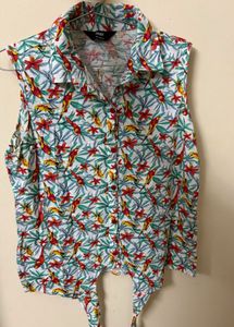 max Tropical Print flower Sleeveless Top