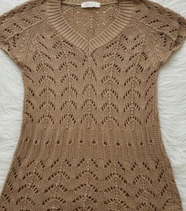 Tan Knit Top