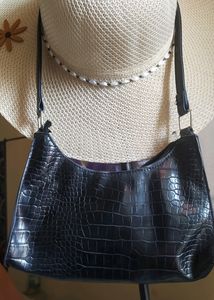 Black Leather Fancy Bag