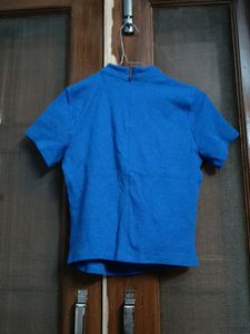 Blue Girl Gang Ribbed Top