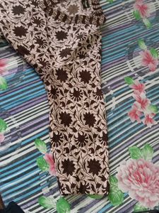 Brown Printed Kurta Set