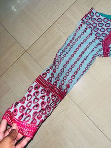 Blue &amp; Pink Printed Kurti