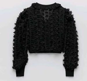 Zara Textured Floral Applique Jacket