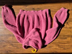 Pink Knit Zip-Up Hoodie
