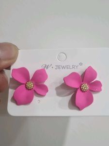 Pink Flower Earrings