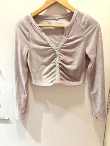 AERO Ribbed Cropped Long Sleeve Top
