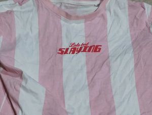 Striped 'Slaying' Tee