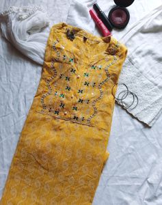 Mustard Straight Fit Kurta
