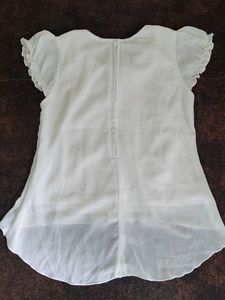Frock And Chanderi Skirt With White Top
