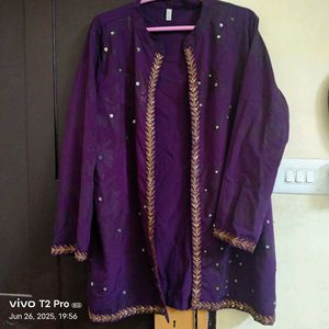 Georgette Ethnic Top Long Skirt Jacket Set