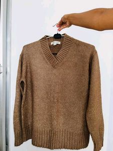 Tan V-Neck Sweater