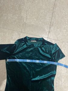 Emerald Green Velvet Top
