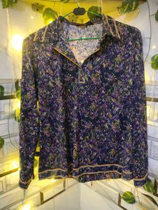 Vintage Patterned Long Sleeve Top