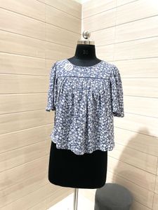 GAP Pintresty 🌸Floral Print Ruffle Sleeve Top