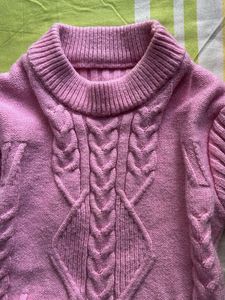 Pink Knit &amp; Tulle Girls Dress