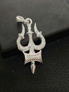 Pure Silver Trishul Pendant 2 pis