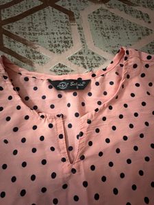 Peach Polka Dot Top