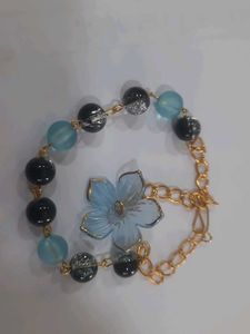 Beaded Flower Charm Bracelet