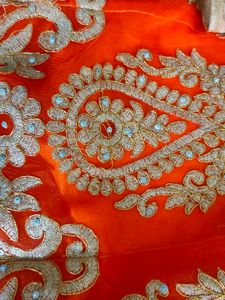 Orange Embroidered Lehenga Choli