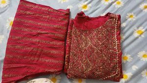 Print Cotton Kurit Pant Set