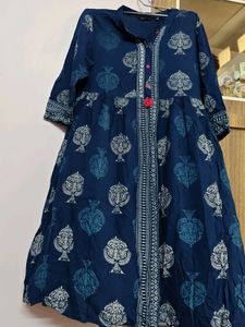 EasyBuy Blue Anarkali Printed Kurti