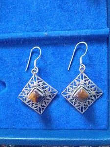 Elegant Pure Silver Dangle Earrings