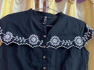 Black embroidered shirt
