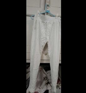 Pearl Studded White Casual Pants