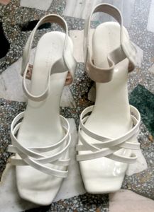 White Strappy Heels - Size 8