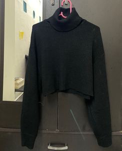 H&M Cropped Knit Polo Neck Jumper