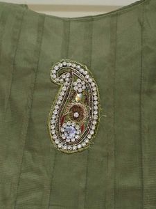 Olive Green Embellished Anarkali