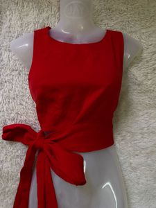 Pinterest Inspo Red Sleeveless Tie Top