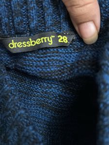 Blue Knit Mini Skirt