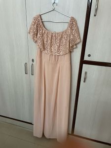 Elegant Blush Lace Dress