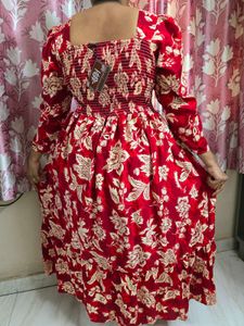 Rust Red Colour Dress
