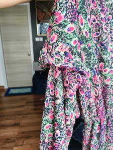 Zara Trafaluc Floral slightly glittered dress