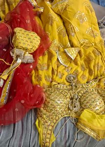 Yellow Embroidered Lehenga Choli Set