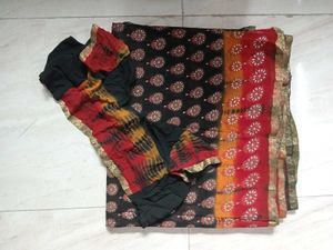 Combo Wedding Georgette Saree, Blouse &amp; Necklace