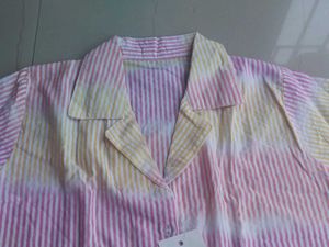 Multicolor Striped Cotton Crop Shirt For Women