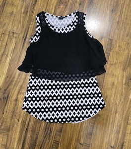 Black &amp; White Layered Tank Top